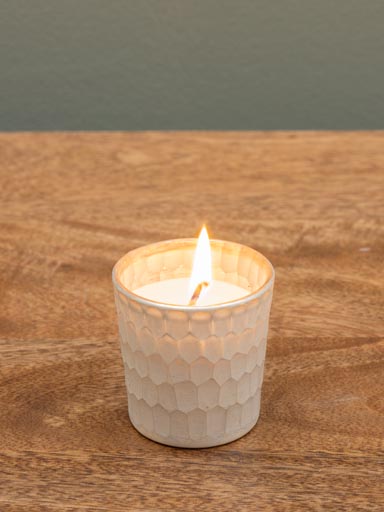 Mini bougie dans verre nid d'abeille mercurisé
