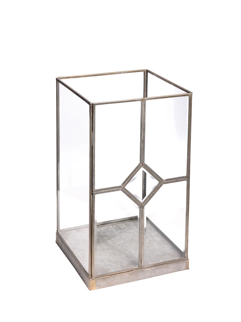 High candle holder beveled glass Solange - 2