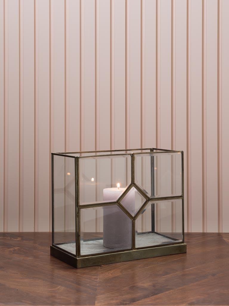 Rectangular candle holder beveled glass Solange - 1