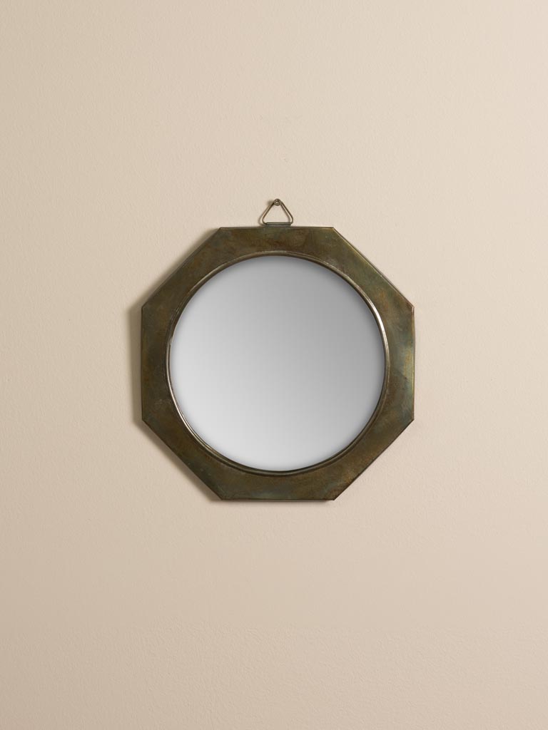 Miroir mural octogonal feuille de métal - 1