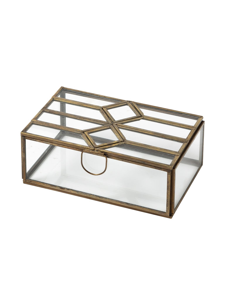 Small glass box with losange lid - 2