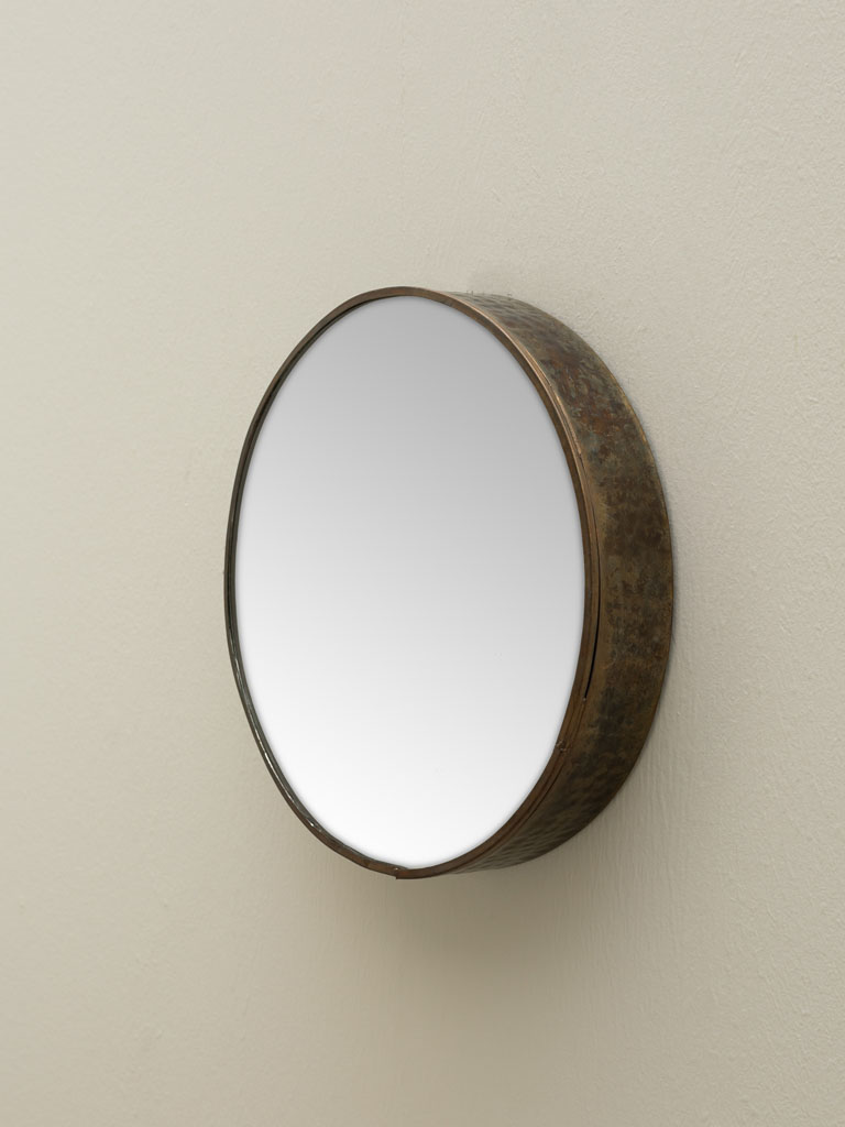 Small round mirror hammered edge - 3