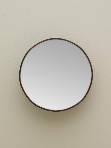 Small round mirror hammered edge