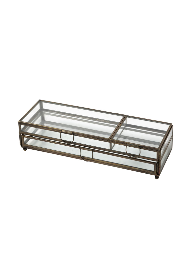 Glass box 2 shelves and compartment - 2