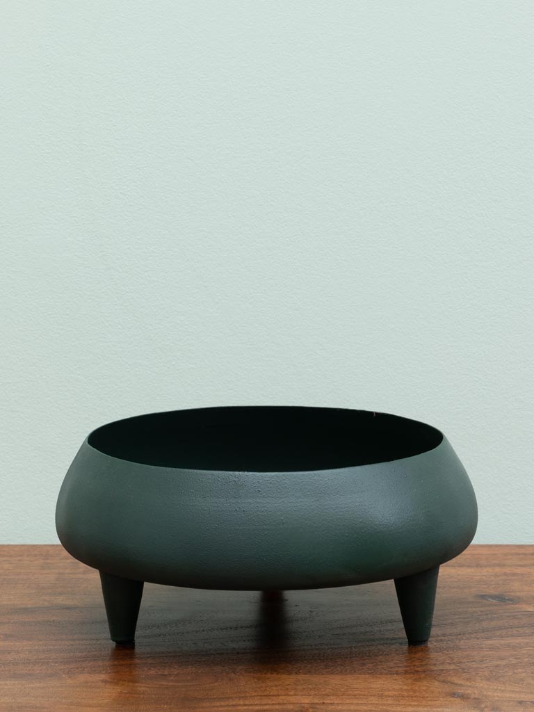 Medium green flower pot on small tripod - 3