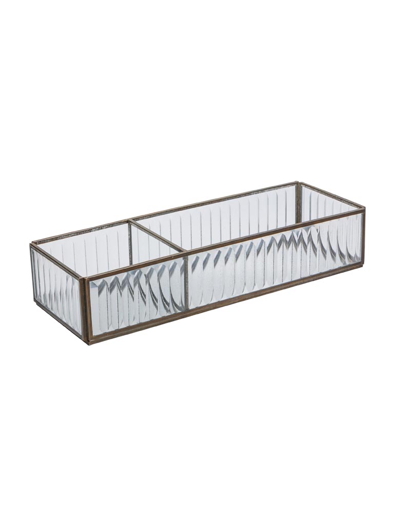 Trinket tray in 2 parts stripped glass - 2