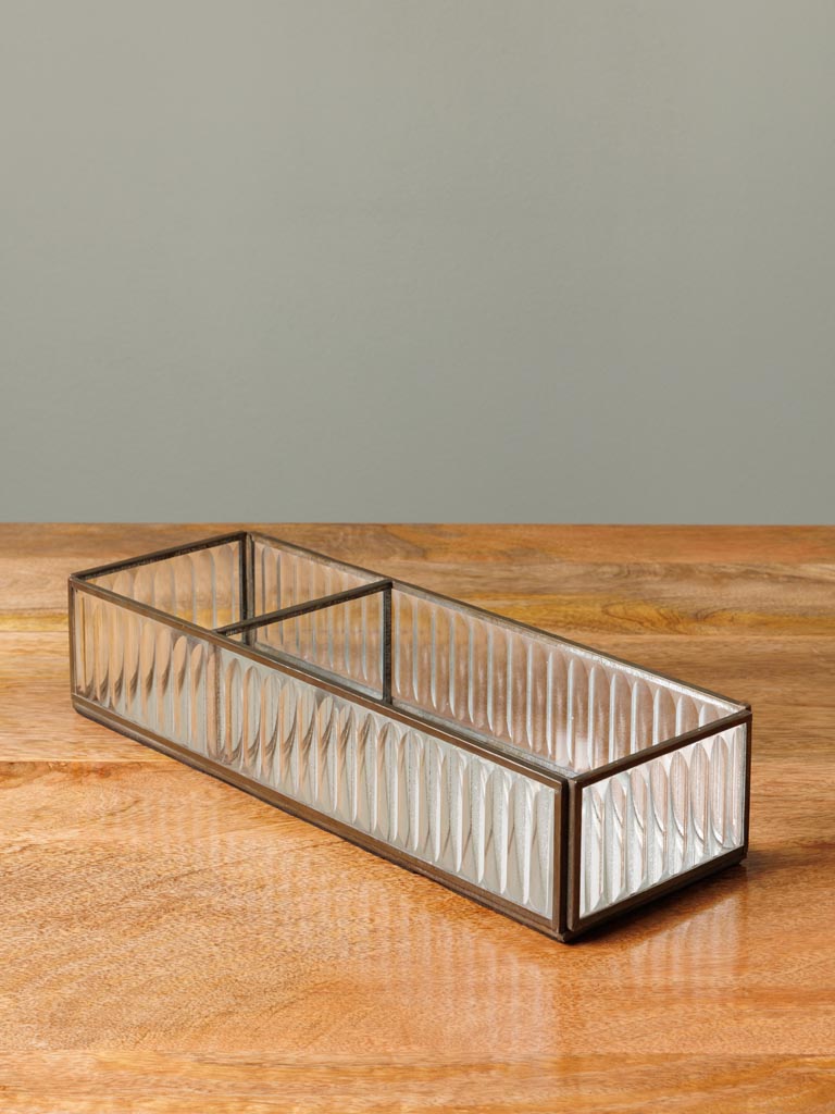 Trinket tray in 2 parts stripped glass - 3