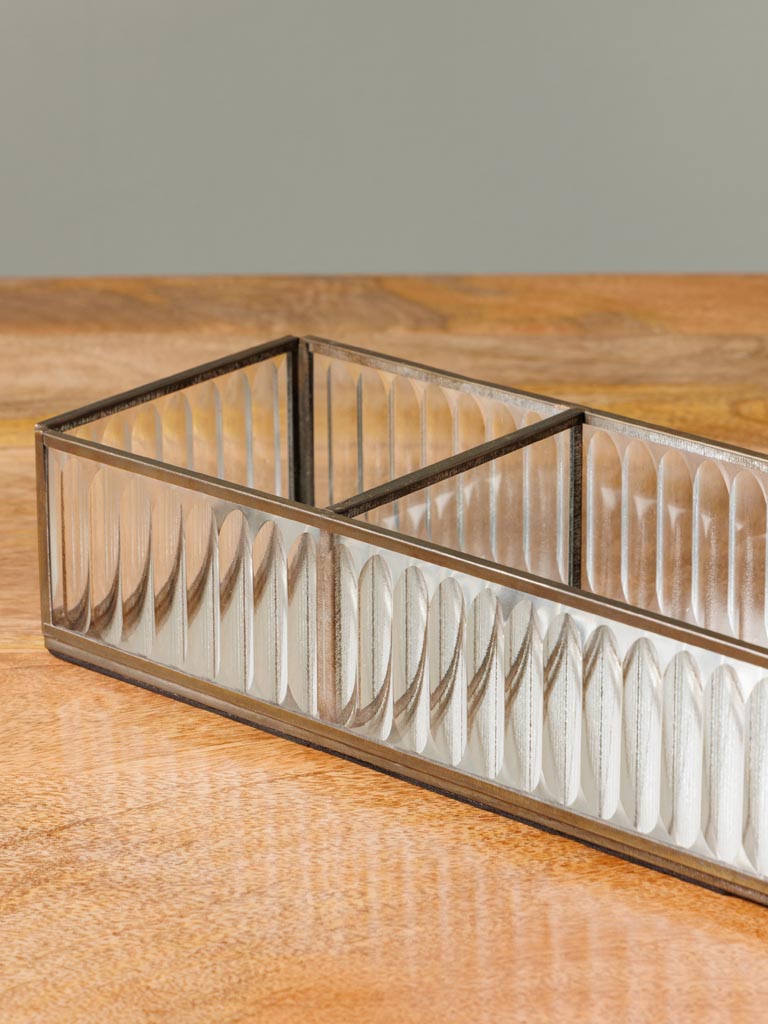 Trinket tray in 2 parts stripped glass - 4