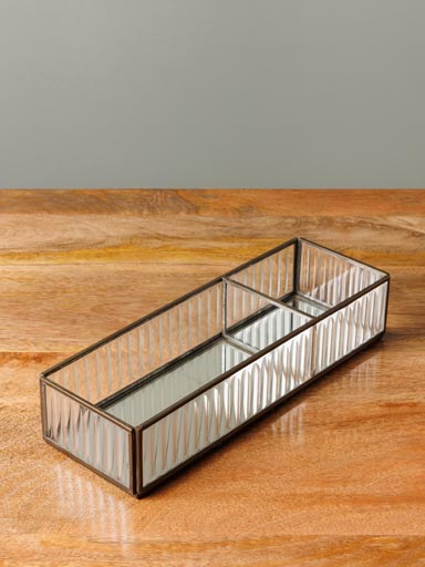 Trinket tray in 2 parts stripped glass