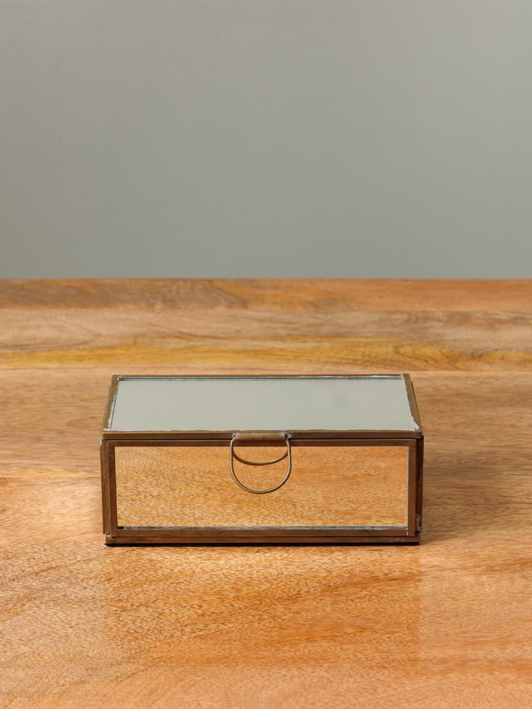 Mirrored box with brass patina edges - 3