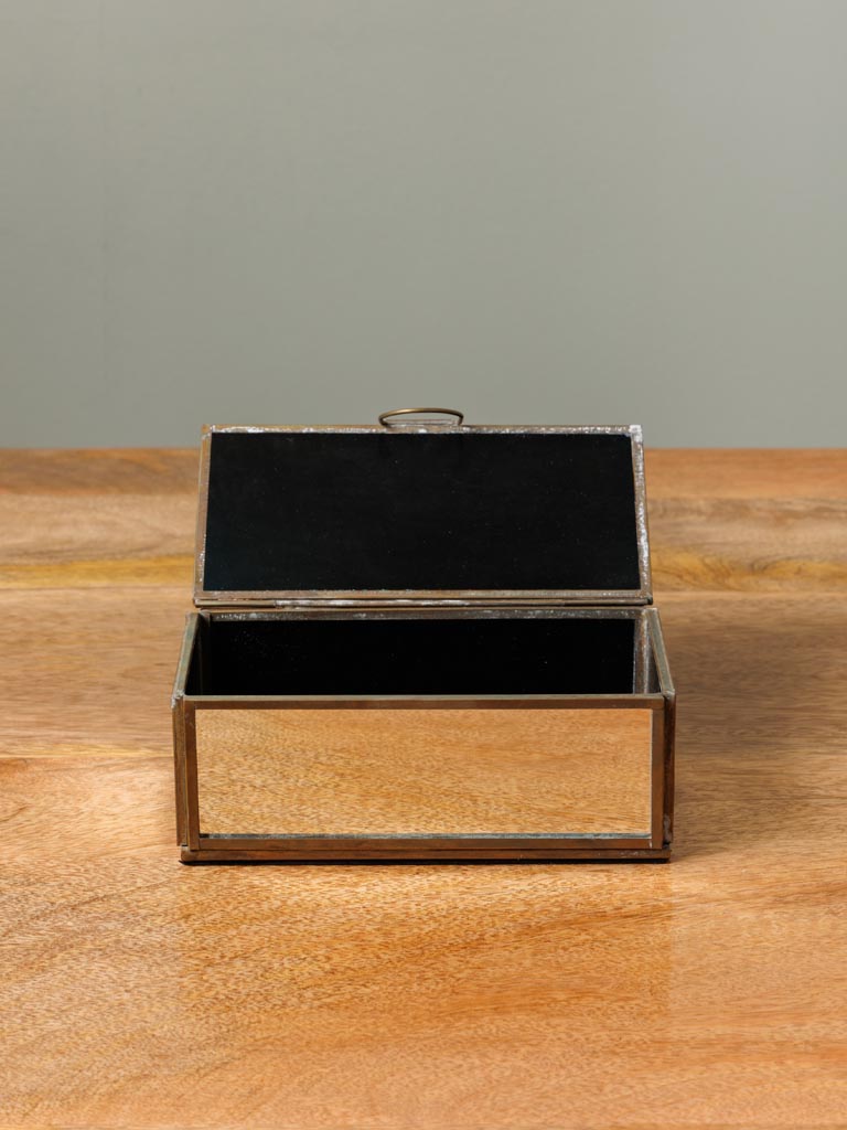 Mirrored box with brass patina edges - 4