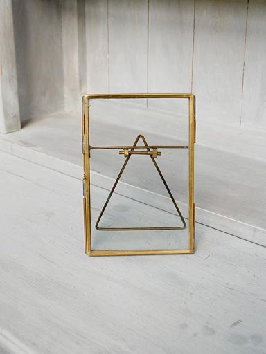 Small glass & brass frame