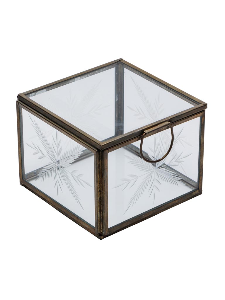 Glass box engraved snowflake - 2