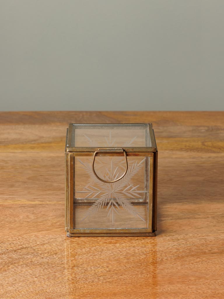 Small glass box engraved snowflake - 3