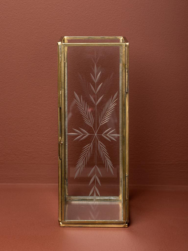 High candle holder engraved snowflake - 5