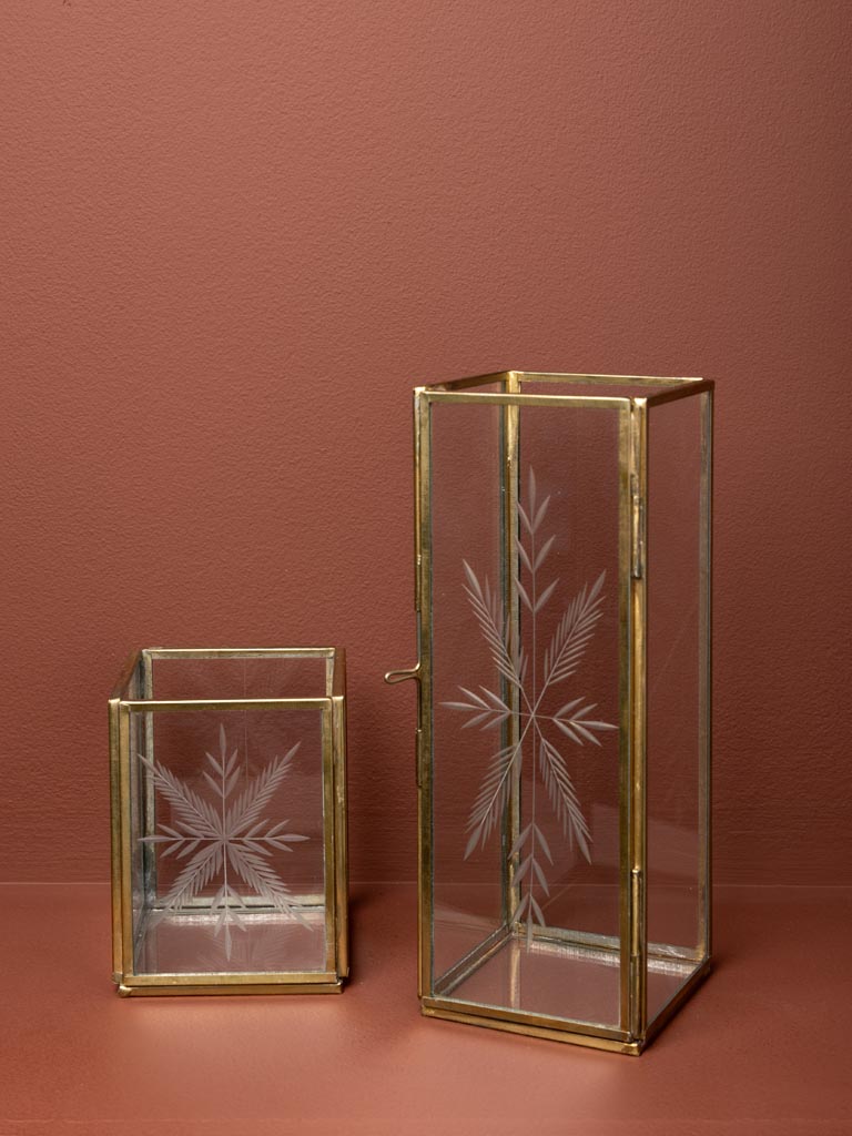 High candle holder engraved snowflake - 4