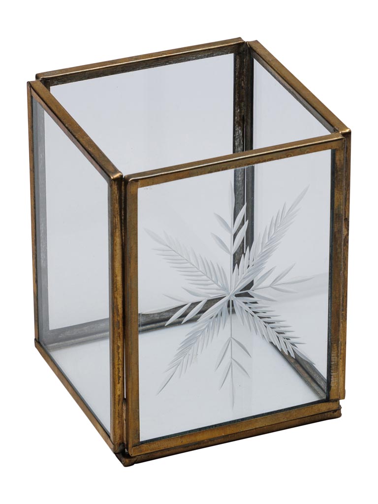 Small candle holder engraved snowflake - 2