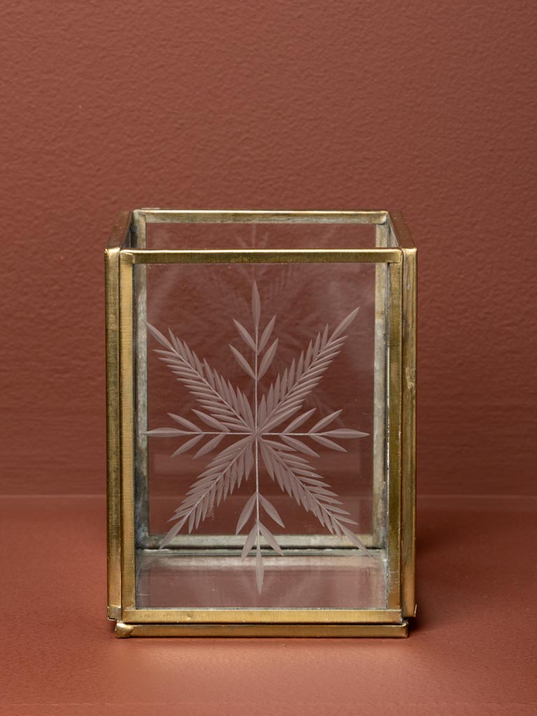 Small candle holder engraved snowflake - 3