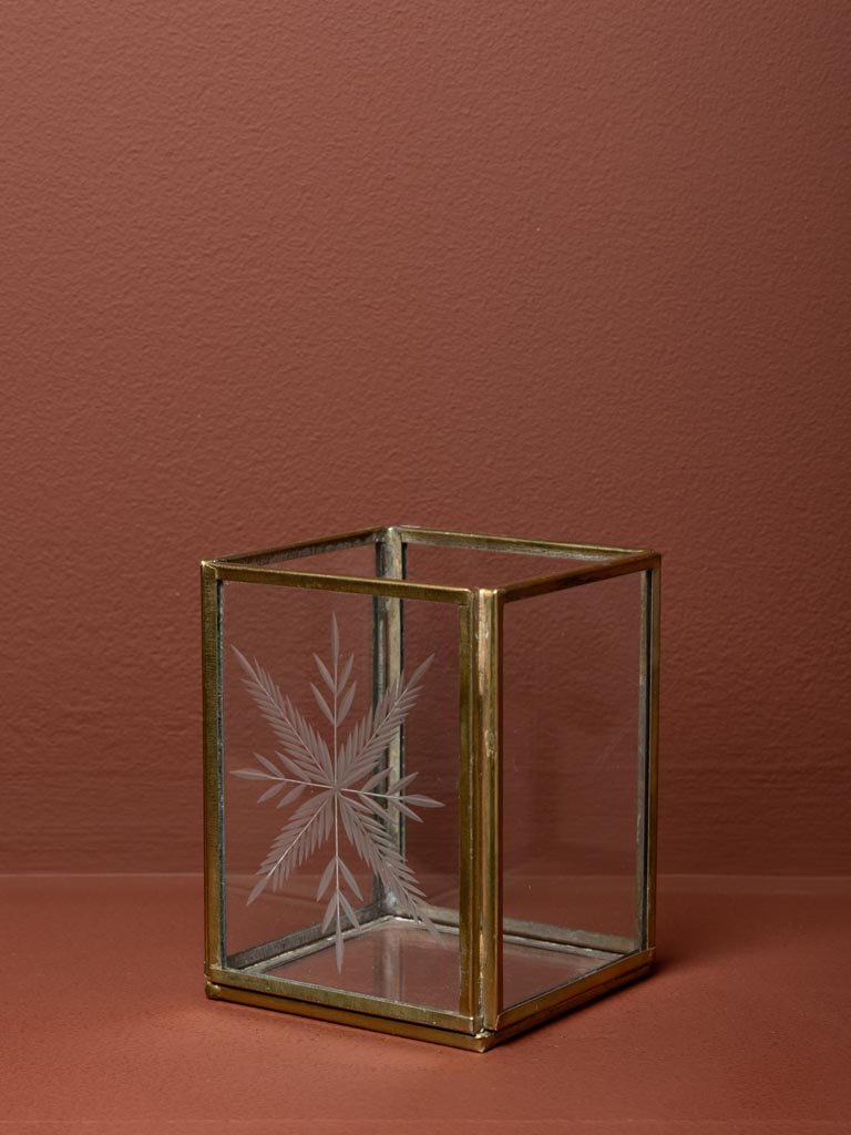 Small candle holder engraved snowflake - 5