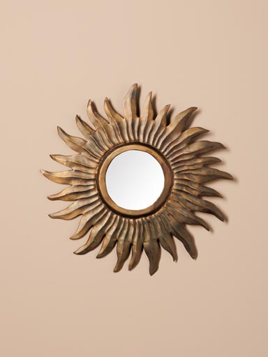 Lively sun mirro bronze patina
