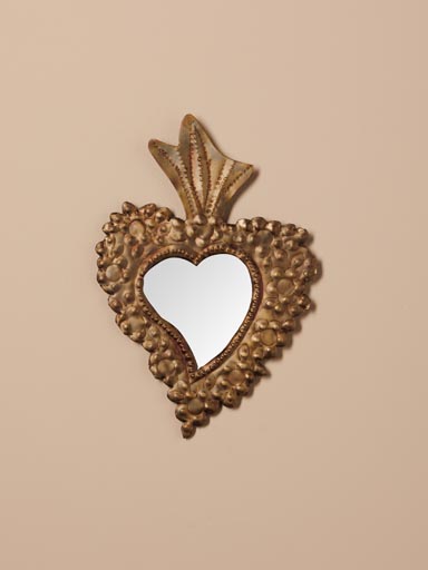 Flowery Ex-voto mirror bronze patina