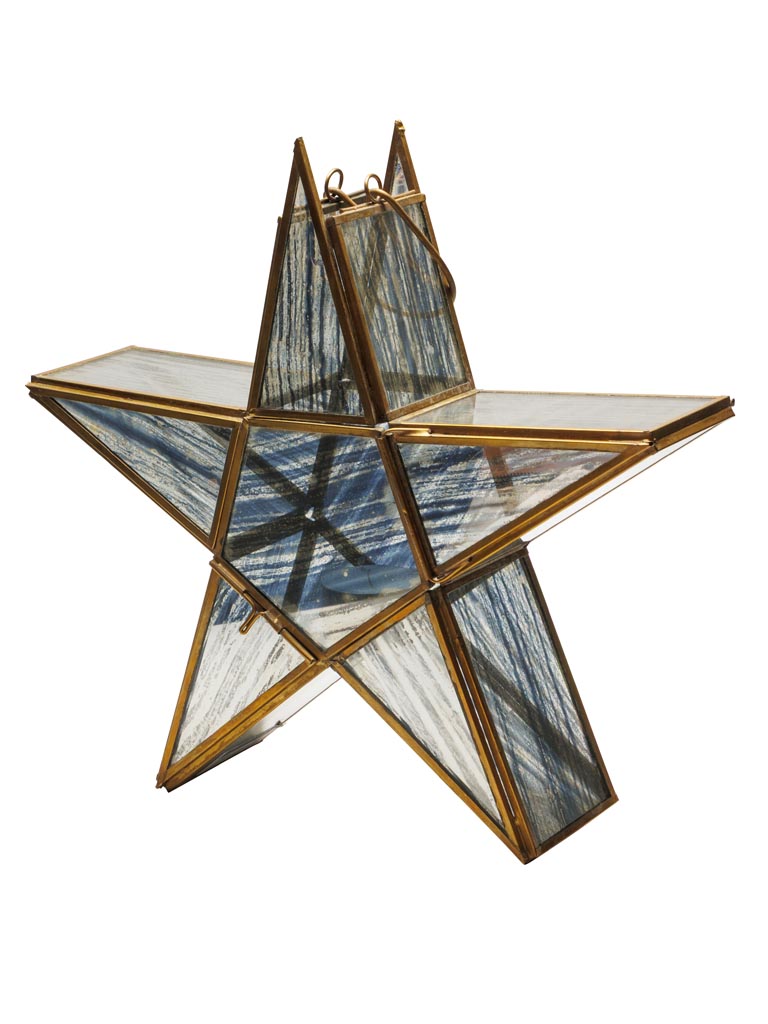 Large tealight holder glass star - 2