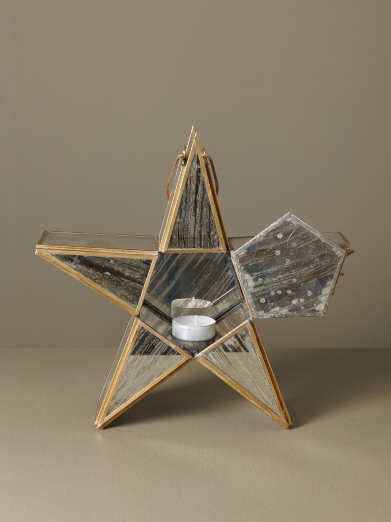 Large tealight holder glass star - 5