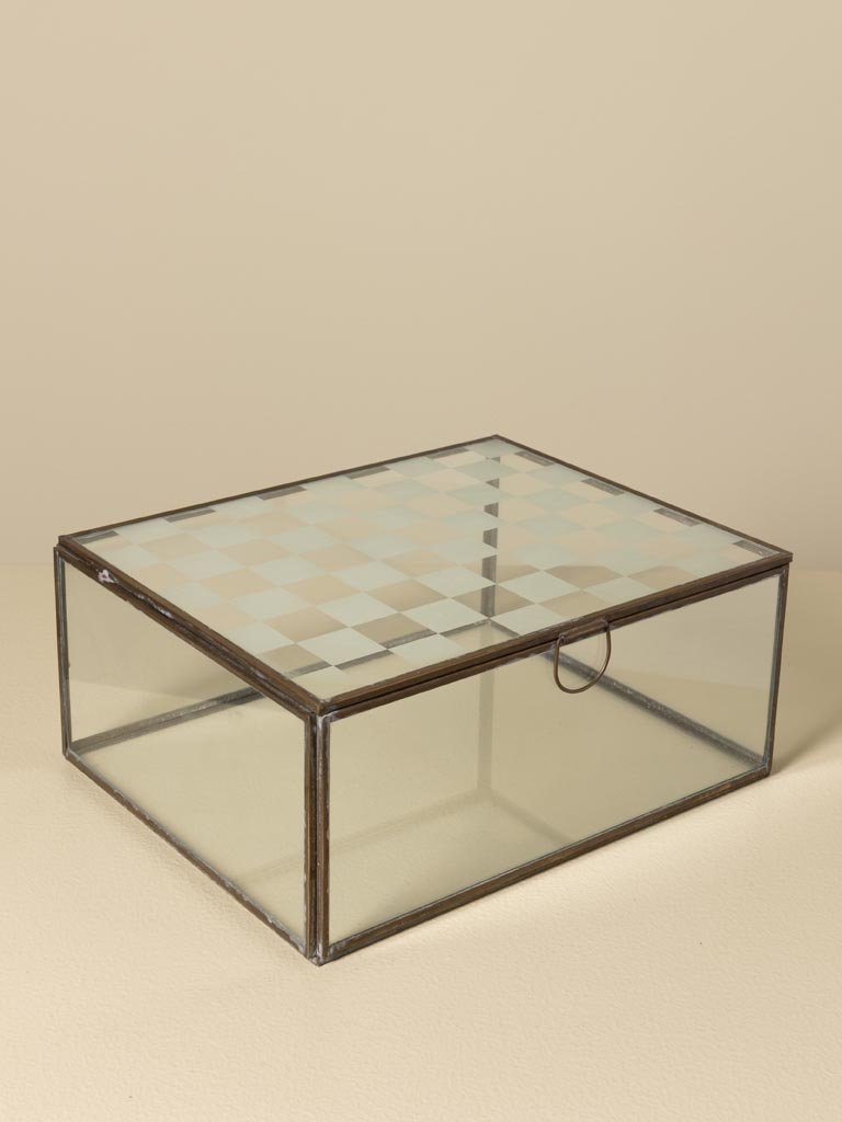S/3 glass nesting boxes with square design lid - 2