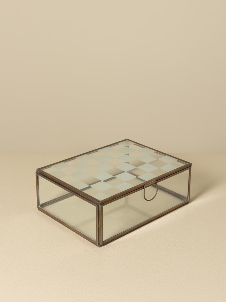 S/3 glass nesting boxes with square design lid - 3