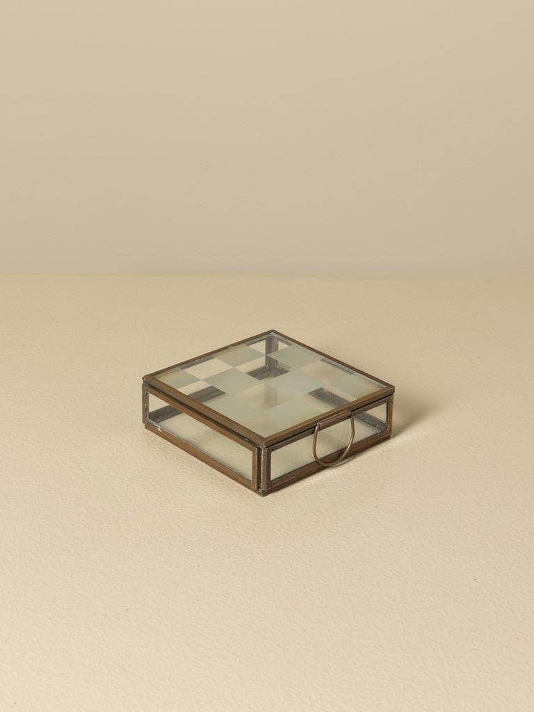 S/3 glass nesting boxes with square design lid - 8