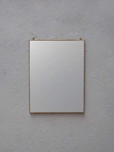 Vertical mirror thin brass frame