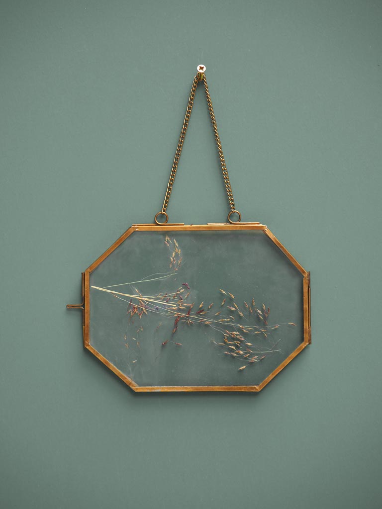 Small hexagon hanging frame in glass (13x18) - 1