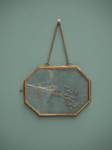 Small hexagon hanging frame in glass (13x18)