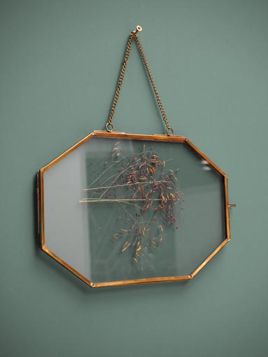Hexagon hanging frame in glass (18x26)