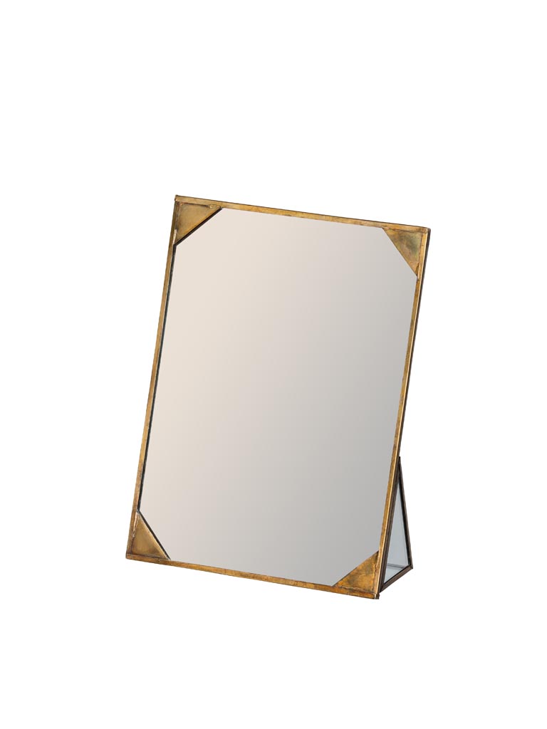 Small standing mirror brass corners - 2