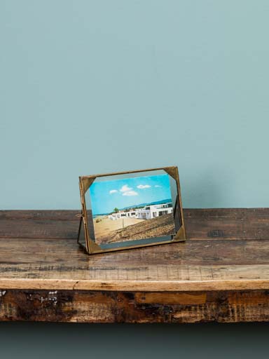Small photo frame with brass corners