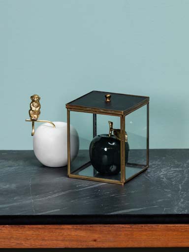 Glass box with black lid Irma