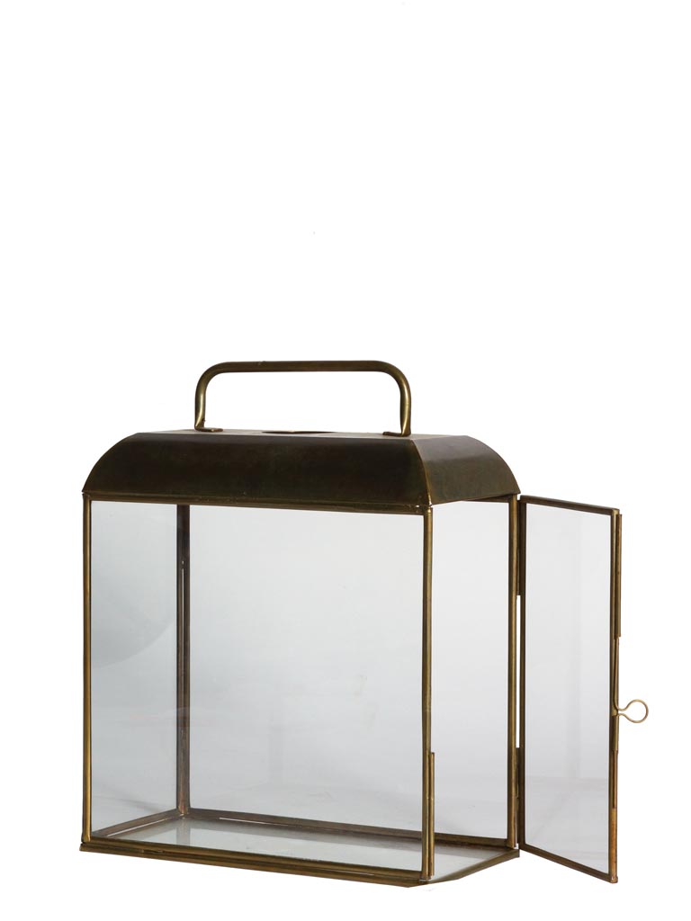 Medium rectangle glass lantern fixed handle Atina - 2