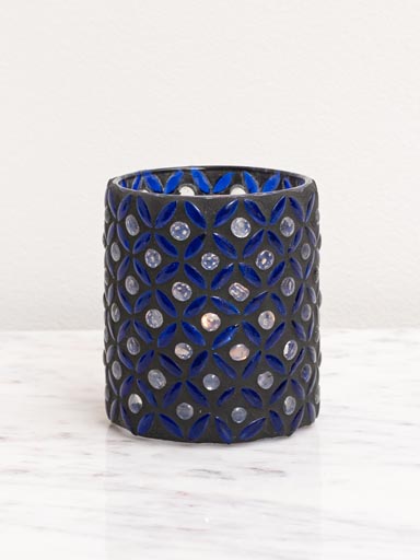 Tealight holder blue petals