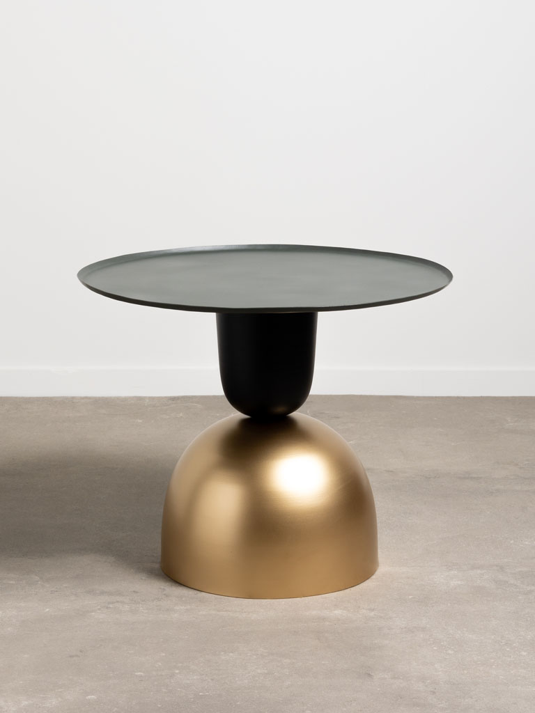 Side table dark green & gold - 1