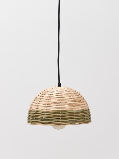 Hanging lamp rattan with green Malo