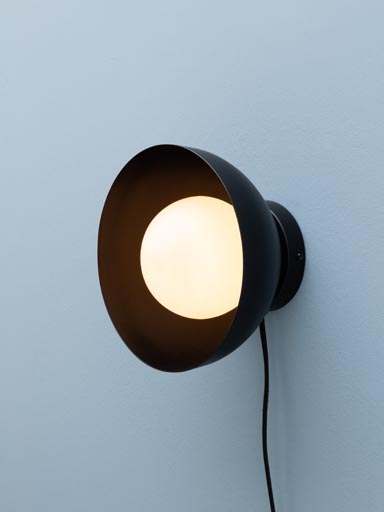 Black wall sconce & opaline