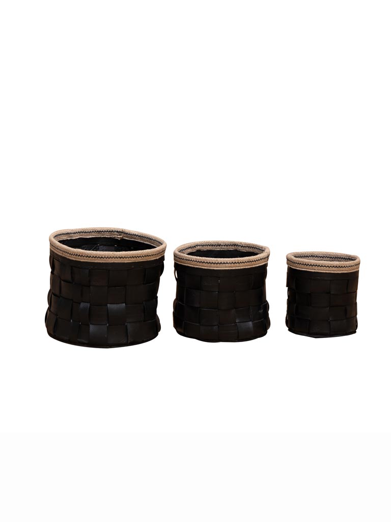 S/3 cache pots pneu recyclé - 2