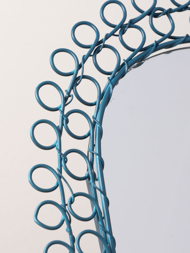 Blue oval mirror braided wire - 4