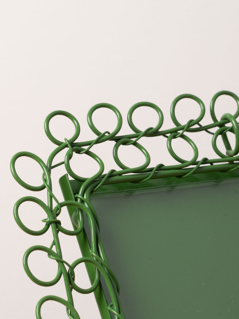 S/2 braided green metal photo frames - 4