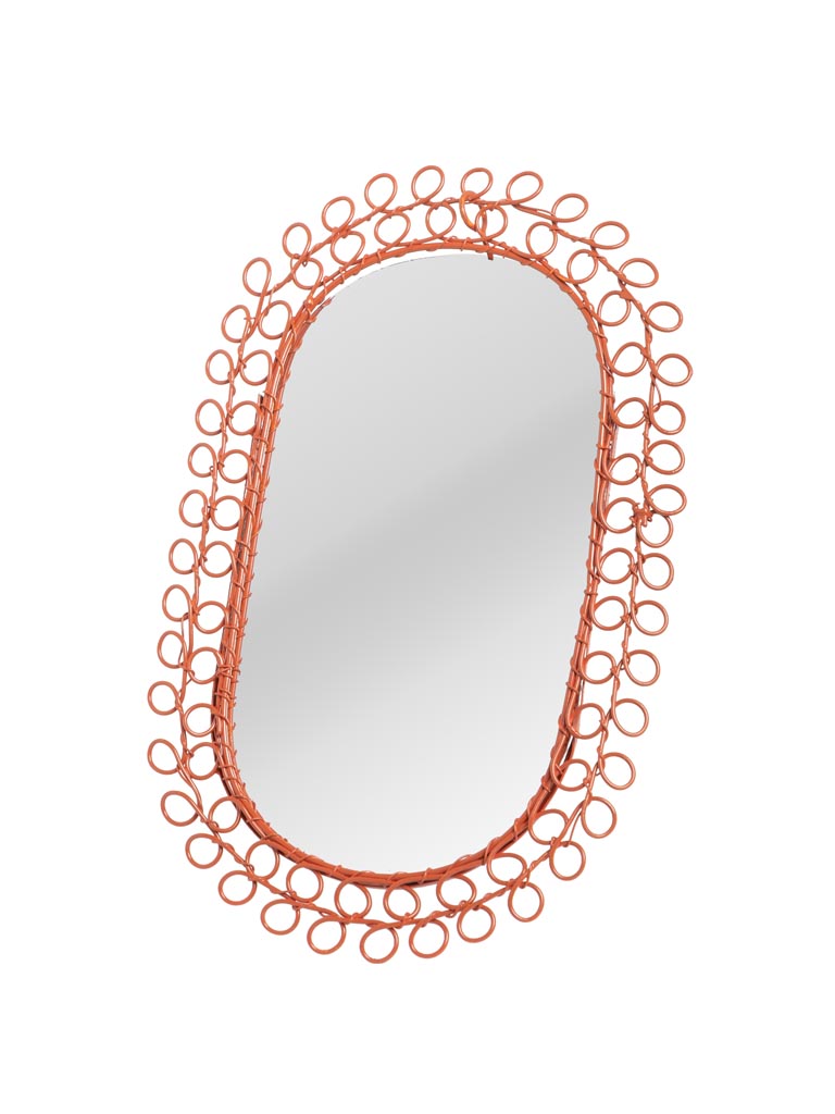 Orange oval mirror braided wire - 2
