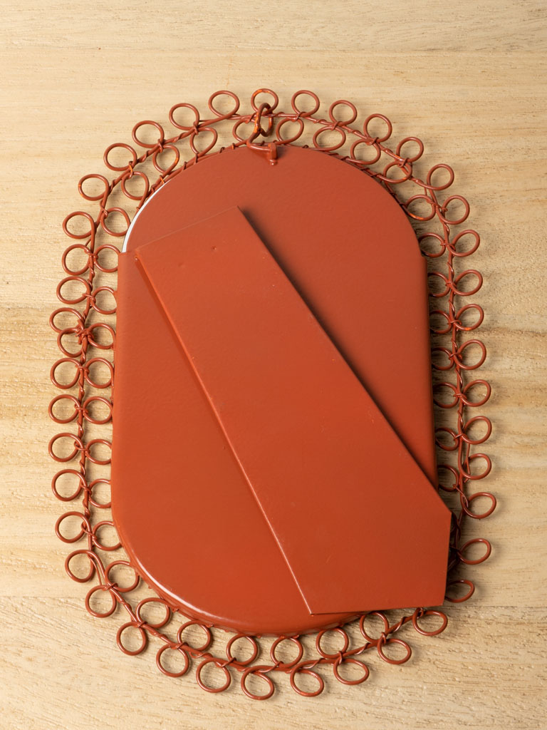 Orange oval mirror braided wire - 3