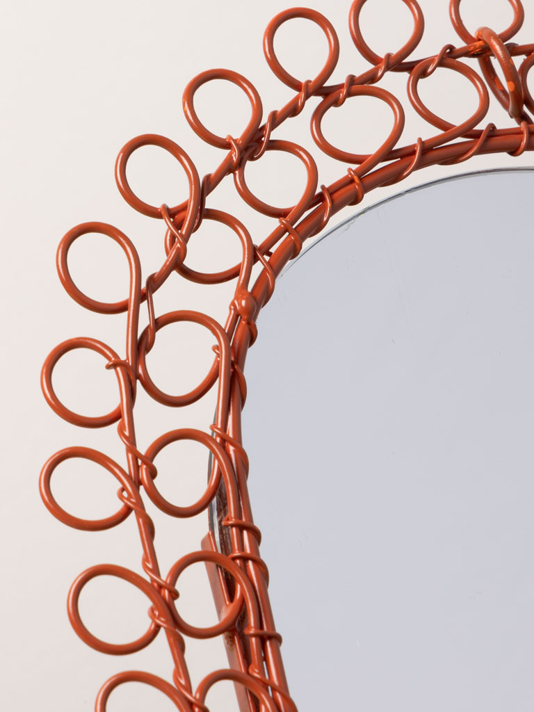 Orange oval mirror braided wire - 4
