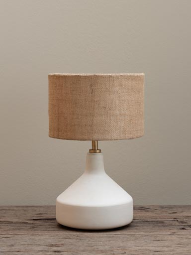 Lamp Moloko in ceramic with jute shade