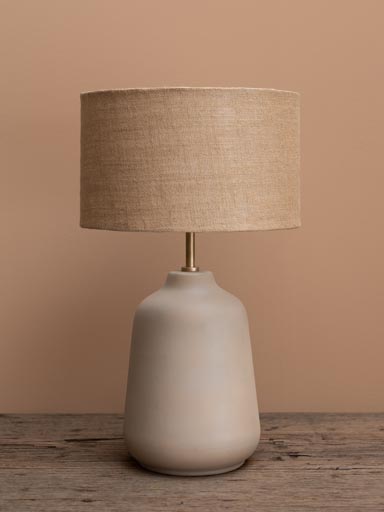 Lamp Milk Punch in ceramic with jute shade